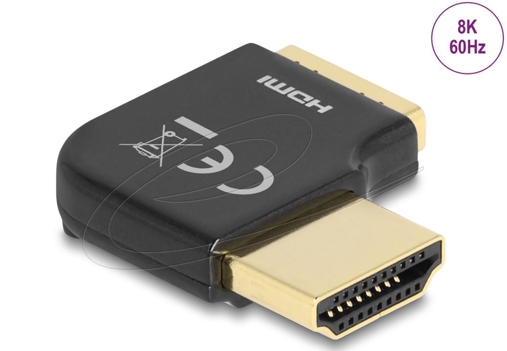 Delock 60015 | Delock HDMI adapter male to female 90° right angled 8K 60 Hz metal