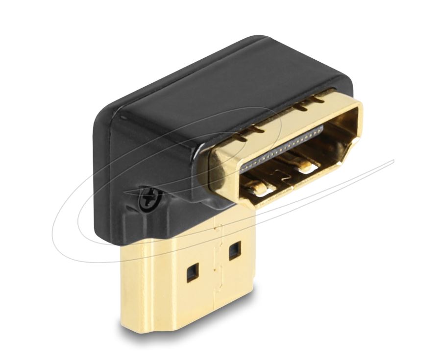 Delock 60016 | Delock HDMI adapter male to female 90° down angled 8K 60 Hz metal