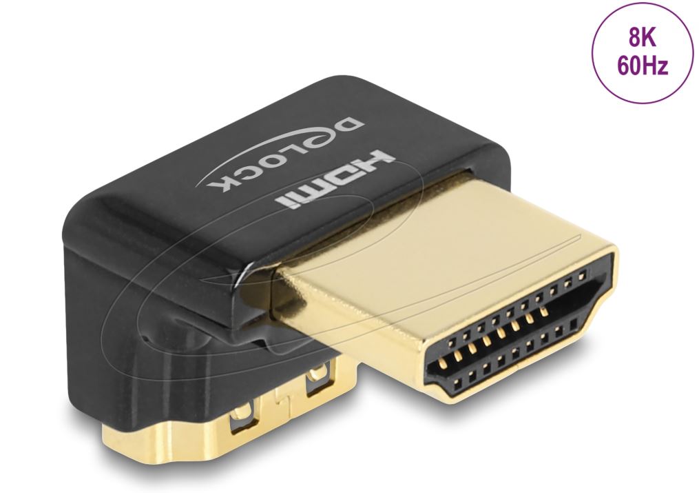 Delock 60016 | Delock HDMI adapter male to female 90° down angled 8K 60 Hz metal