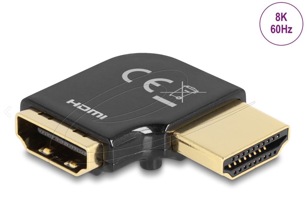 Delock 60018 | Delock HDMI adapter male to female 90° left angled 8K 60 Hz metal
