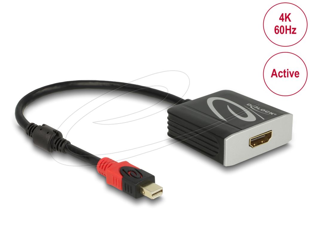 Delock 65302 | Delock Active mini DisplayPort 1.4 to HDMI Adapter 4K 60 Hz (HDR)