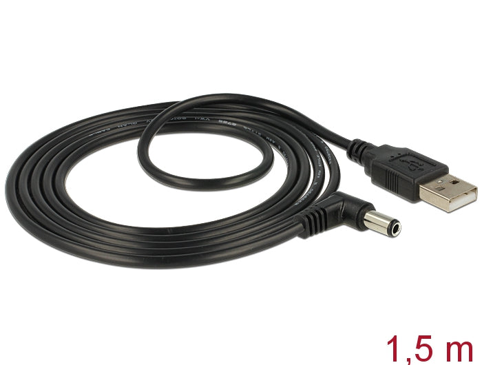 Delock 83575 | USB Power > DC 5.5 x 2.5 mm plug 90° 1.5 m