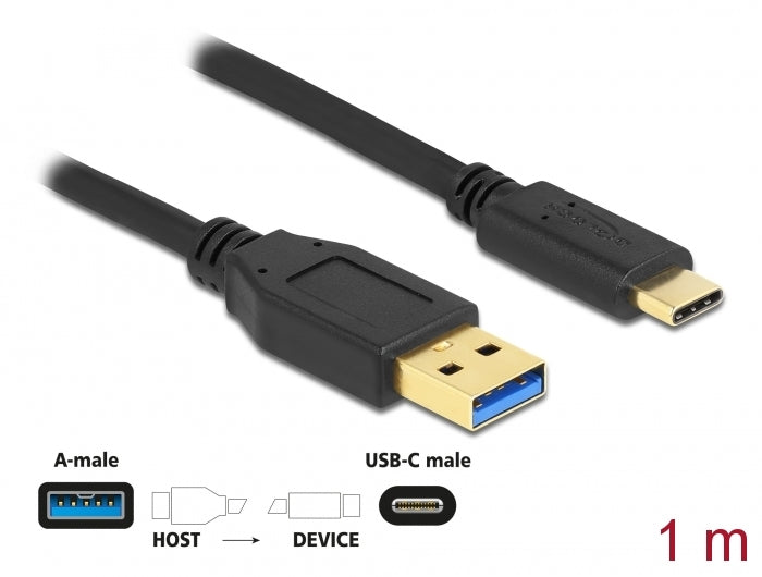 Delock 83870 | SuperSpeed USB 10 Gbps Cable Type-A to USB Type-C™ 1m