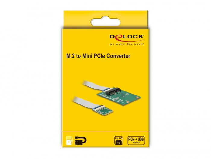 Delock 62848 | Delock Converter M.2 Key A+E connector > 1 x Mini PCIe slot