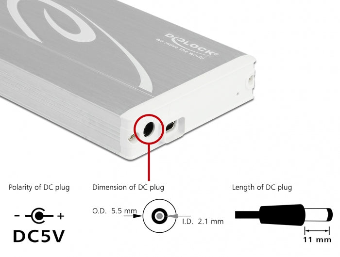 Delock 42510 | 2.5″ External Enclosure SATA HDD > Thunderbolt™