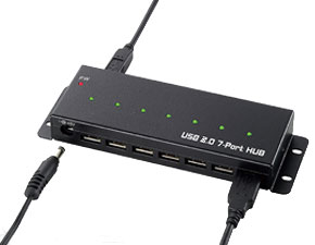 7 Port USB 2.0 Metal Industrial External Hub with 3.5A PS