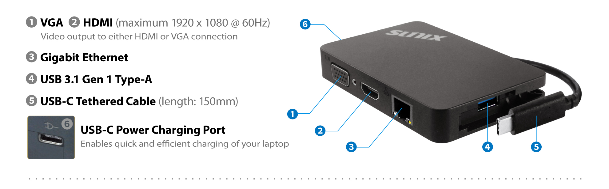 USB Type-C Portable Mini Dock and Charger CCV50PB