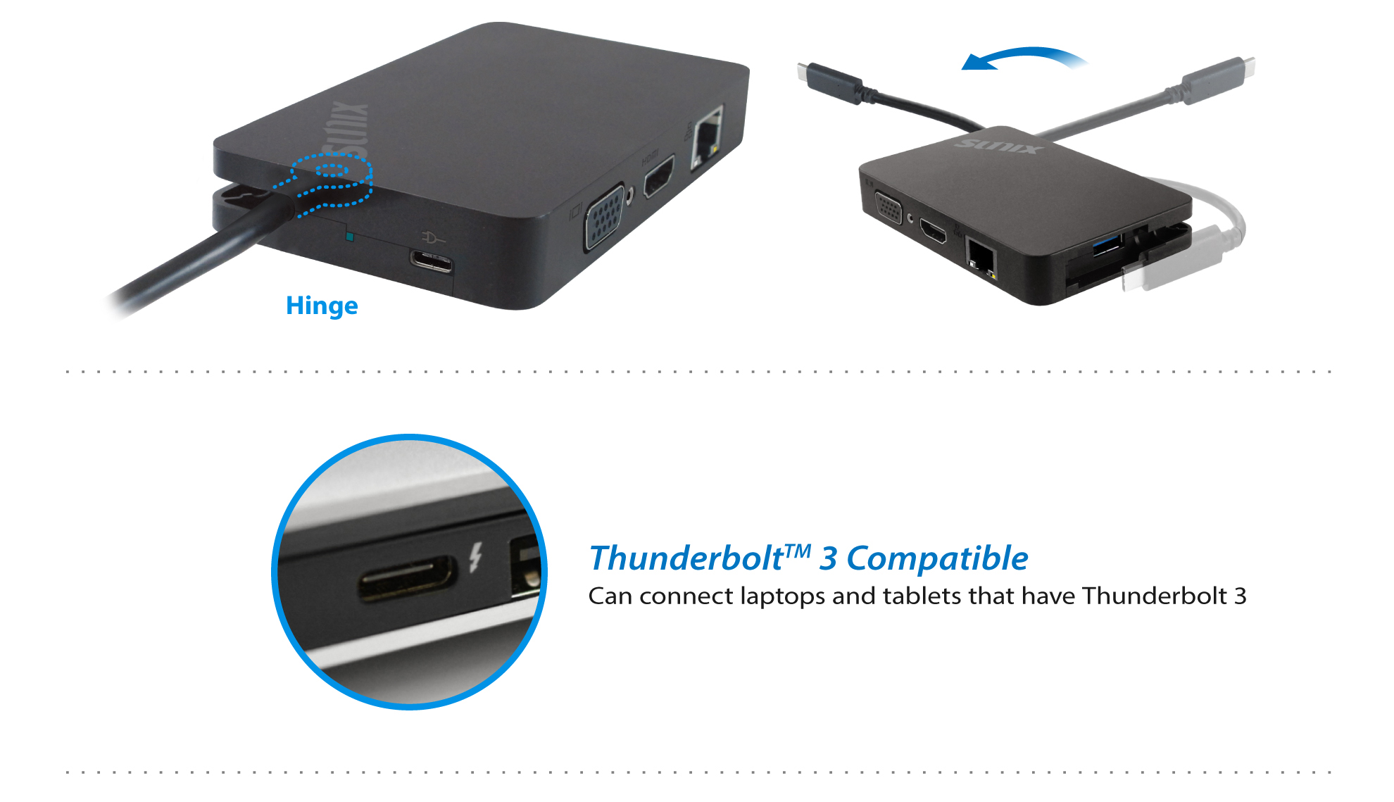 USB Type-C Portable Mini Dock and Charger CCV50PB