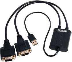 USB 2.0 to Serial Adapter 2 Port RS-232 COM DB9