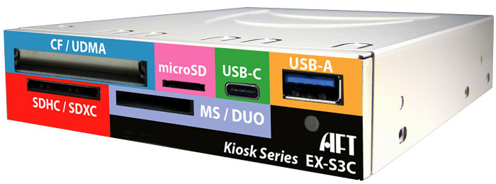 AFT SuperSpeed USB 3.1 EX-S3C Kiosk Card Reader for 3.5-in bay
