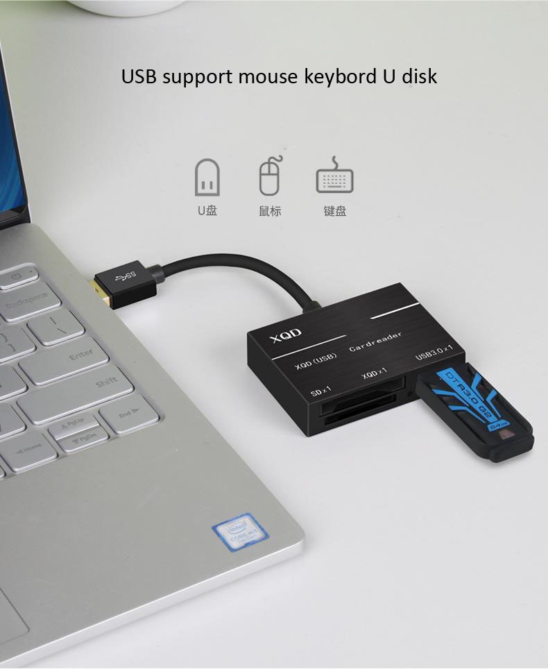 SuperSpeed USB 3.0 XQD and SD Card Reader + USB 3.0 port