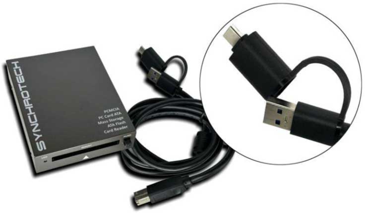 USB-C SuperSpeed USB 3.0 ATA Flash PCMCIA Memory PC Card Reader